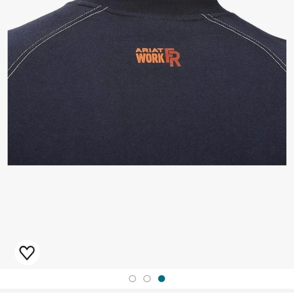 Ariat FR Work Crew T-Shirt  NavySzMed - Picture 4 of 5